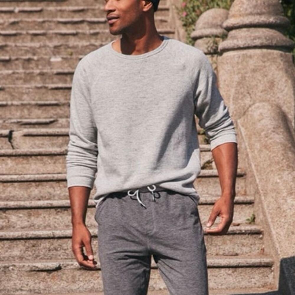 Marine Layer Men's Sherpa Crew Pullover in Heather Grey‎ Size XXL